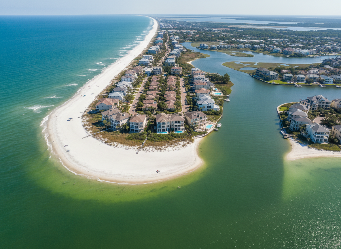 Aerial view of Inlet Beach and Rosemary Beach, Florida
